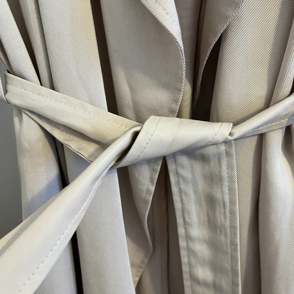 Badgley Mischka Faux Leather Trim Long Trench Coat, ASO Megan Markle, Size M - Picture 4 of 6